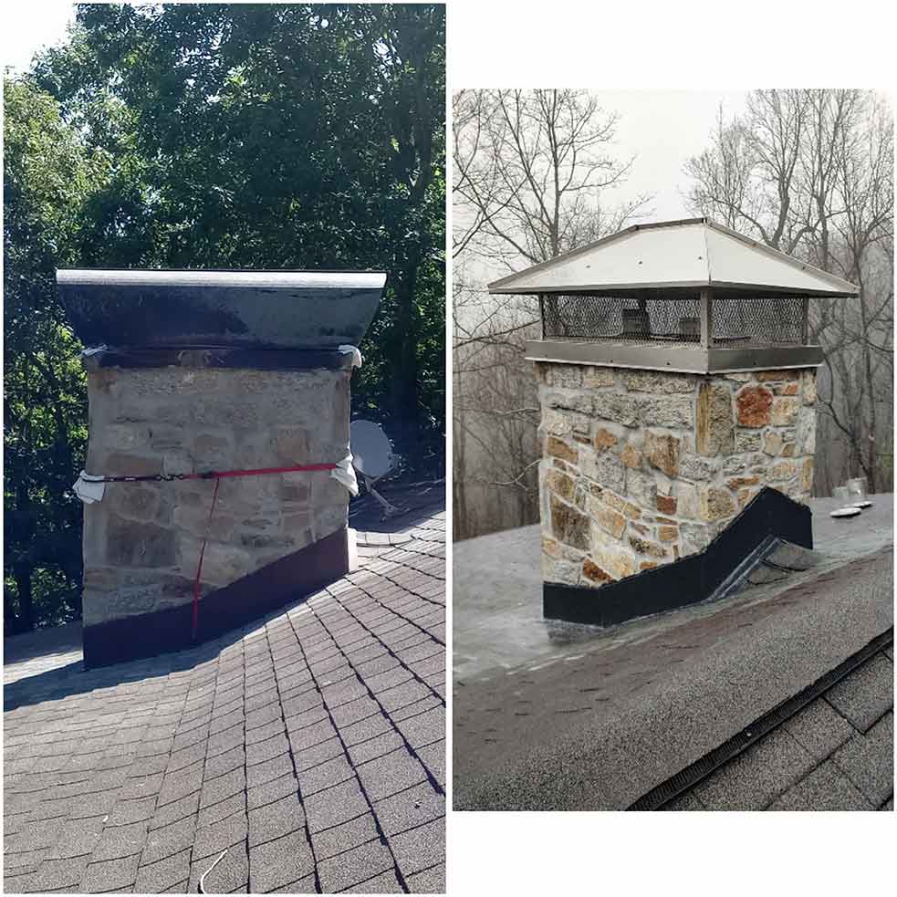 Warmstead WNC Custom Chimney Cap Installation – Before and After