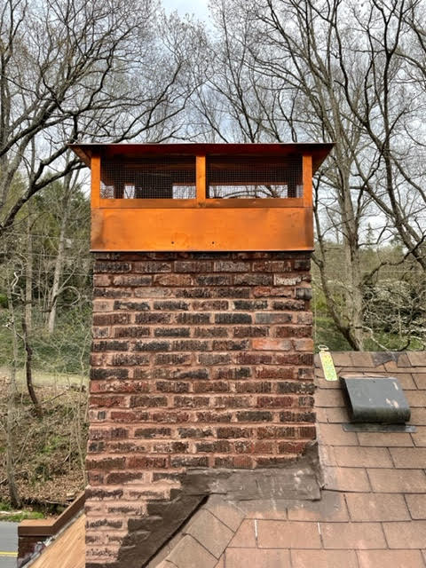Warmstead WNC Brick Chimney Rebuild with New Custom Chimney Cap